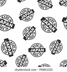 Made in Japan stamp seamless pattern background. Business flat vector illustration. Manufactured in Japan symbol pattern.