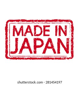 Made in JAPAN stamp text Illustration
