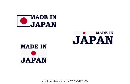 Made in Japan symbol logo design vector template. Japan  flag design. Quality mark vector icon. Perfect for logo design, tags, badges, stickers, emblem, product packaging, etc.