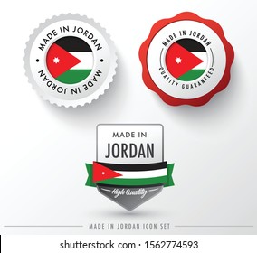 Made in Jordan icon set isolated on white background ,for infographics and banner templates : Vector Illustration