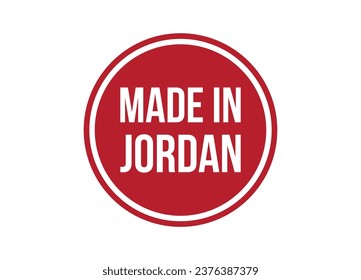 Made in Jordan red vector banner illustration isolated on white background