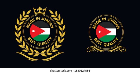 made in Jordan  vector stamp. badge with Jordan  flag