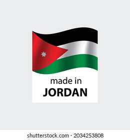 made in Jordan  vector stamp. badge with Jordan  flag