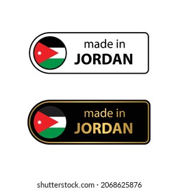 hergestellt aus jordanischen Vektorstempeln. Abzeichen mit jordanischer Flagge