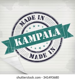 Made in Kampala vector rubber stamp on grunge paper