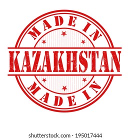 Made in Kazakhstan grunge rubber stamp on white, vector illustration