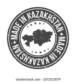 Made in Kazakhstan Map. Quality Original Stamp Design Vector Art Seal Badge Illustration.