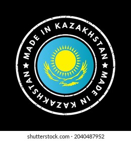 Made in Kazakhstan text emblem badge, concept background