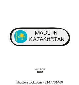 Made in Kazakhstan, vector illustration.