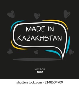 Made in Kazakhstan, vector illustration.