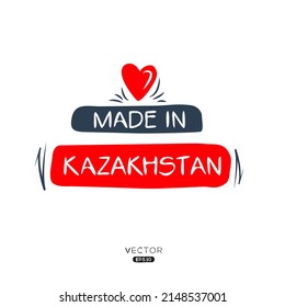 Made in Kazakhstan, vector illustration.
