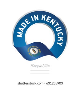 Made in Kentucky flag blue color label logo icon