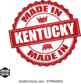 Made in Kentucky Red Grunge Stamp Isolated On White Background.Vector illustration