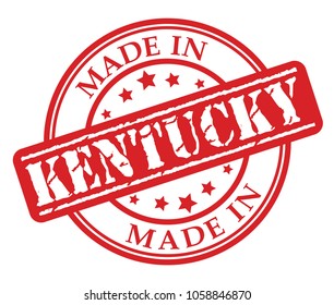 Made in Kentucky red rubber stamp illustration vector on white background