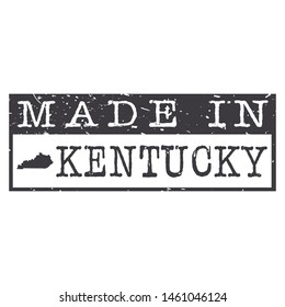 Made In kentucky. Stamp Rectagle Map. Logo Icon Symbol. Design Certificated.