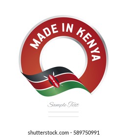 Made in Kenya flag red color label logo icon