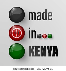 Made in Kenya graphic and label. Element of impact for the use you want to make of it.