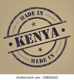 Made in Kenya grunge rubber stamp