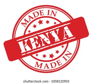 Made in Kenya red rubber stamp illustration vector on white background