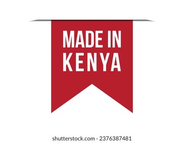Made in Kenya red vector banner illustration isolated on white background