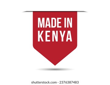 Made in Kenya red vector banner illustration isolated on white background