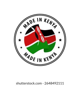Made in Kenya stamp, sticker. Vector illustration.