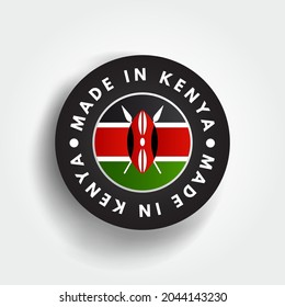 Made In Kenya Text Emblem Badge, Concept Background