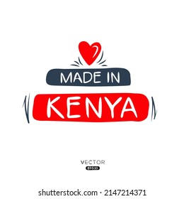 Hecho en Kenia, ilustración vectorial.