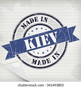 Made in Kiev vector rubber stamp on grunge paper