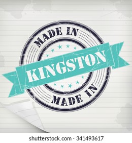 Made in Kingston vector rubber stamp on grunge paper