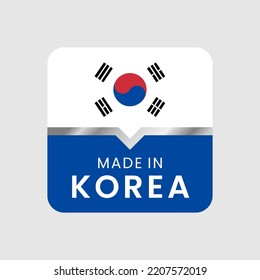 Hecho en Corea. para el diseño del logotipo, sello, etiqueta, placa, pegatina, emblema, símbolo, pin, paquete de productos, etc. icono de vector minimalista 
