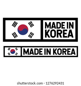 Made in Korea product label isolated on white background.