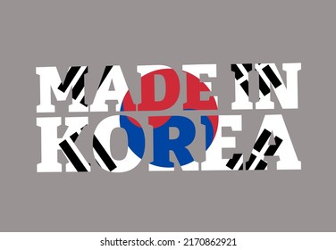 made in korea text with south korea flag