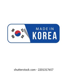 Made in Korea. vector illustration for label, sticker, logo, icon, seal, emblem, and product package, etc