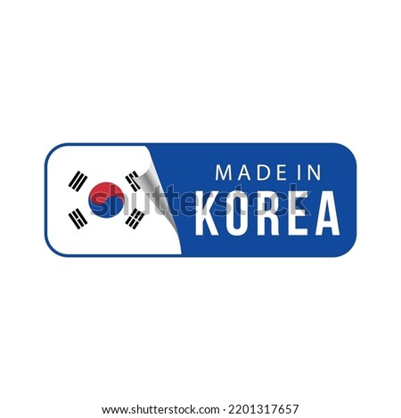 Made in Korea. vector illustration for label, sticker, logo, icon, seal, emblem, and product package, etc