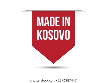 Dibujo de pancartas en vectores rojos hechos en Kosovo aislado en fondo blanco