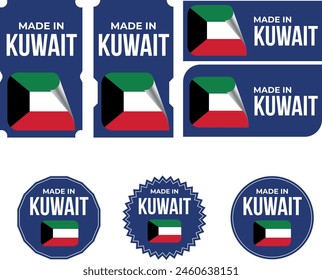 Hecho en Kuwait. Kuwait flag, Vector, Sello, Estampilla, Bandera, Icono