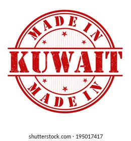 Made in Kuwait grunge rubber stamp on white, vector illustration