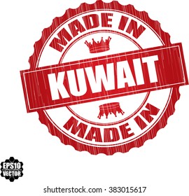 Made in Kuwait Red Grunge Stamp Isolated On White Background.Vector illustration