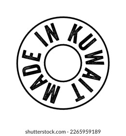 Sello de emblema de texto fabricado en Kuwait, fondo de concepto