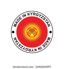 MADE IN KYRGYZSTAN circle stamp with flag on white background vector illustration