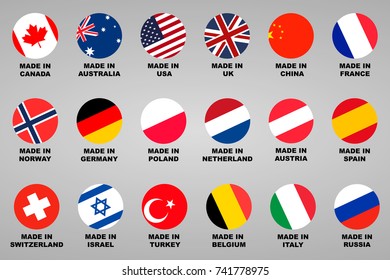Made in labels set