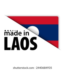Made in Laos graphic and label. Element of impact for the use you want to make of it.