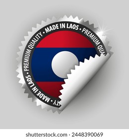Made in Laos Grafik und Label. Element der Wirkung für die Nutzung, die Sie daraus machen wollen.