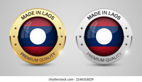 Made in Laos graphics and labels set. Some elements of impact for the use you want to make of it.