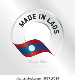 Made in Laos transparent logo icon silver background