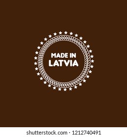 made in latvia emblem, label, badge. vintage stamp.package label. vector illustration. designed for latvia products