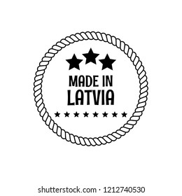 made in latvia emblem, label, badge. vintage stamp.package label. vector illustration. designed for latvia products