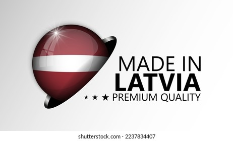 Made in Latvia graphic and label. Element of impact for the use you want to make of it.