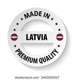 Made in Latvia graphic and label. Element of impact for the use you want to make of it.